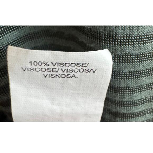 Lucky Brand Green Striped V-Neck Top Women’s Size Large Tie Sleeve - Picture 7 of 7